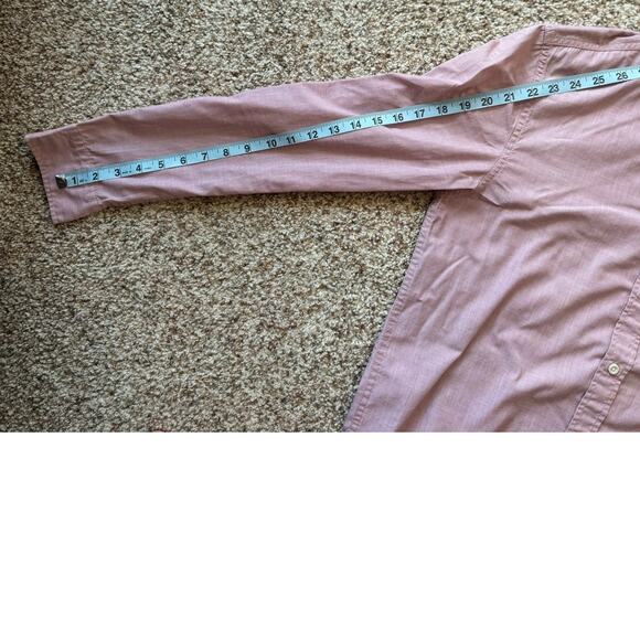 QUIKSILVER Modern Fit;  Long sleeve, button down, shirt, size Medium, Light Red - Picture 6 of 10